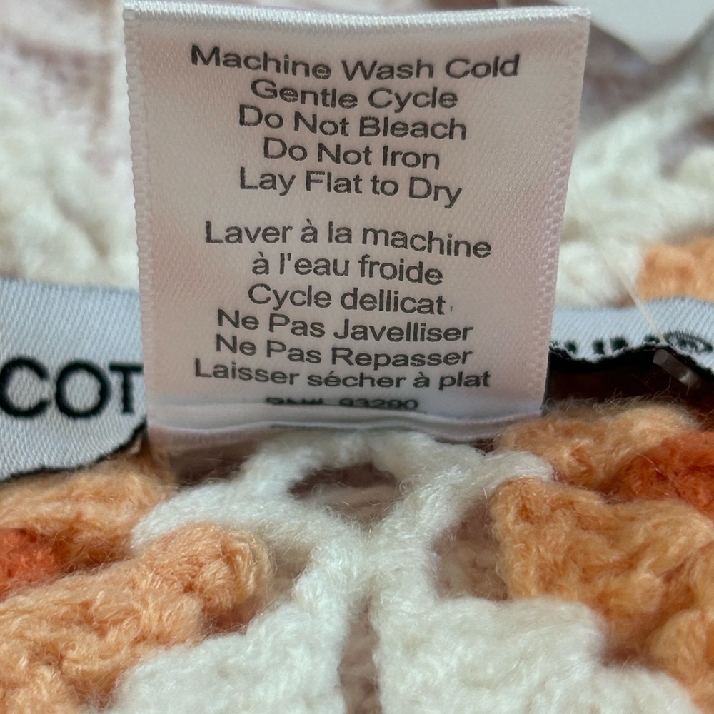 SOLD ****Cotton Emporium orange & brown granny squares crocheted crop top boho - Picture 5 of 5
